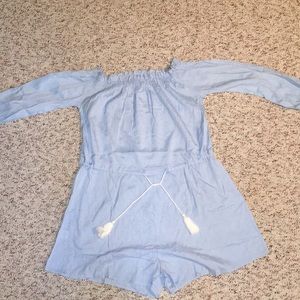 ZAFUL blue tie romper